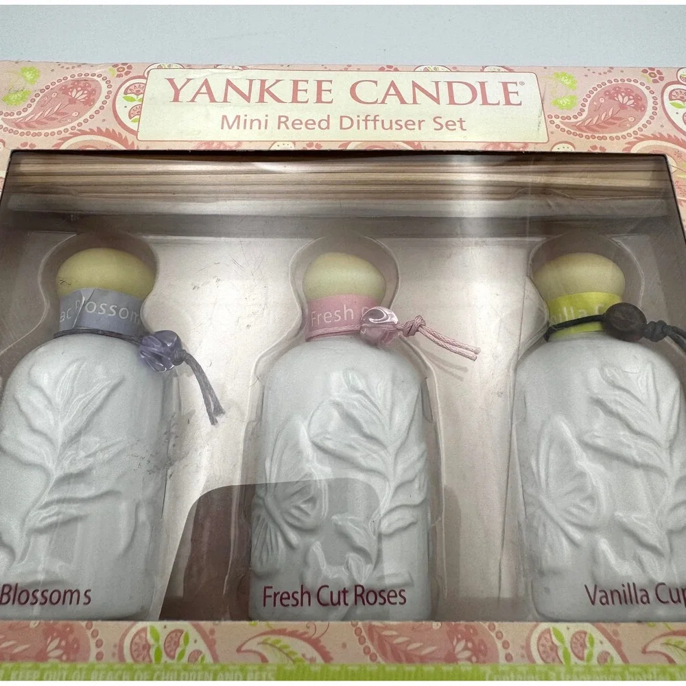 Vtg Yankee Candle Mini Reed Diffuser Set 3 Scents Rare New Discontinued Boxed